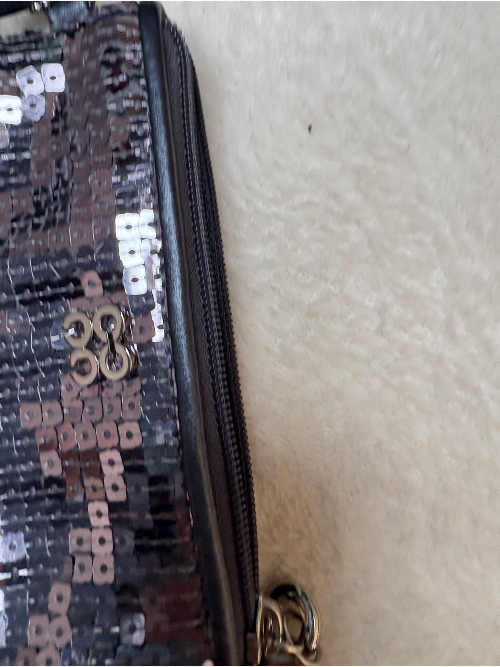 Coach Poppy Sequin Wristlet Clutch in Black - Picture 6 of 12